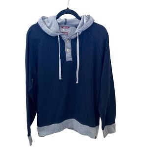Levi’s Denizen Navy and Gray Hoodie. Size XL. 1/4 Button. Pullover.